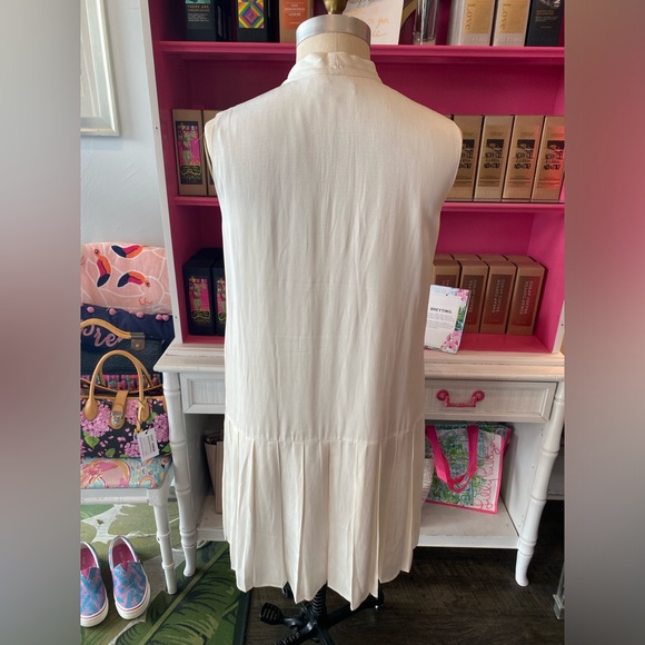 Lafayette 148 cream sleeveless dress size Large - Picture 4 of 5